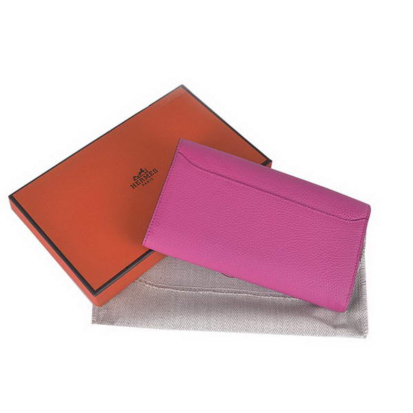 Cheap Fake Hermes Constance Long Wallets Peach Calfskin Leather Gold